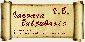 Varvara Buljubašić vizit kartica